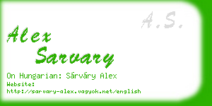 alex sarvary business card